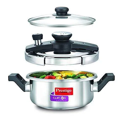 Prestige Svachh Clip-on Mini Stainless steel 3 Litre Pressure Cooker