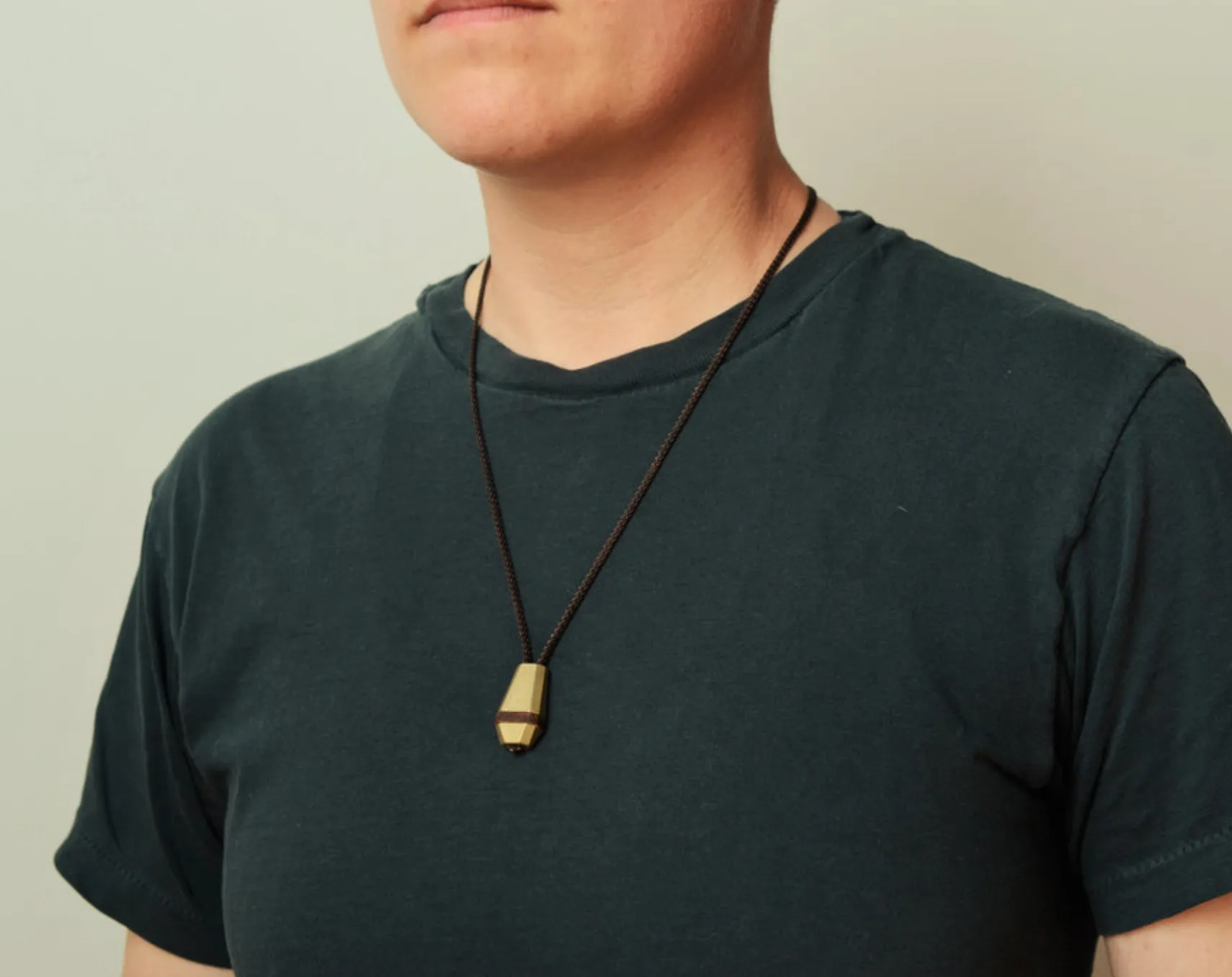 Resurgam Necklace, Brass, brown