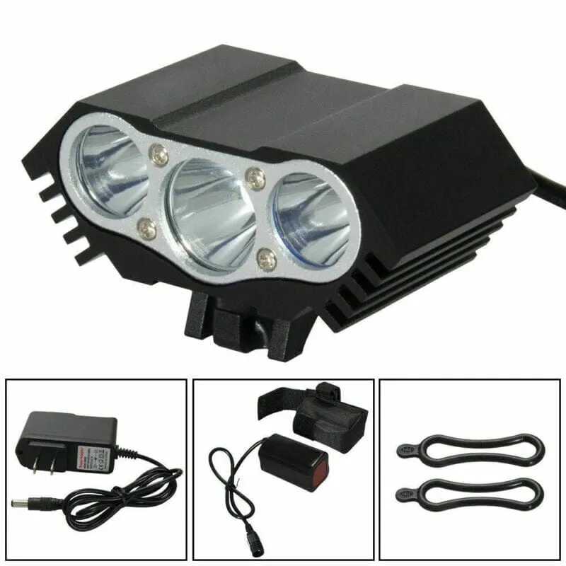 SMAXPro™ Powerful 3x LED Bicycle Headlight: Rechargeable, 4 Modes, USB