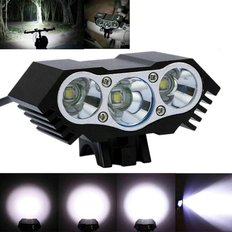 SMAXPro™ Powerful 3x LED Bicycle Headlight: Rechargeable, 4 Modes, USB