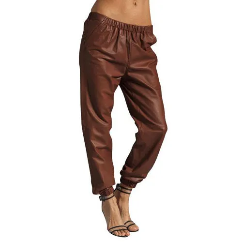 Tan brown Alladin's leather pants (style #9)