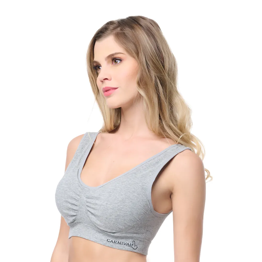 Top de microfibra seamless jaspeado con pads removibles 4994 Carnival