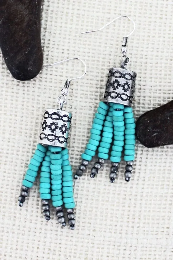 Turquoise Arizona falls earrings