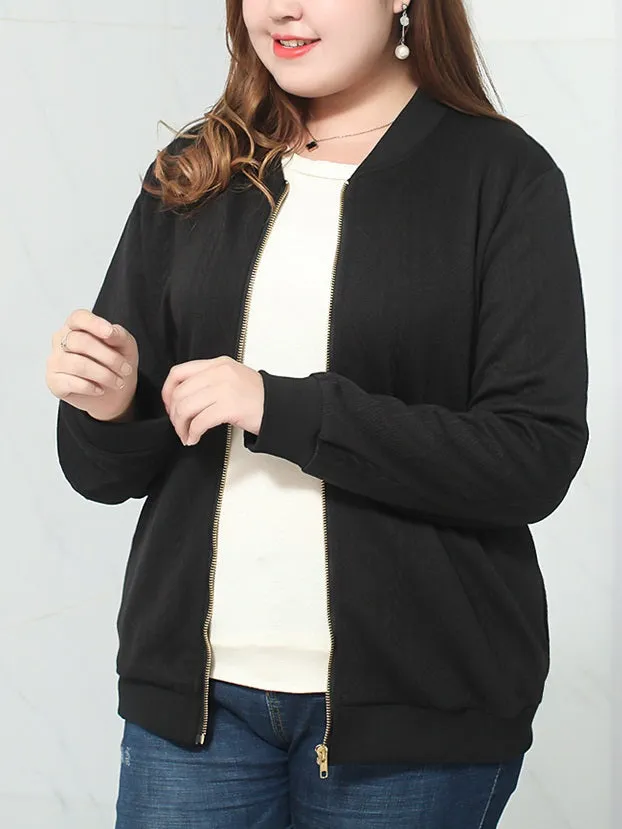 Vandana Plus Size Baseball Jacket (EXTRA BIG SIZE) (Black, Green)