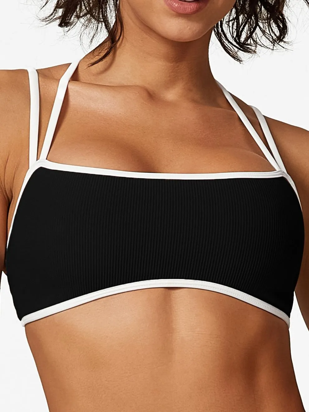 ZASUWA Female Cross Beautify Back Hollow Out U Collar Sports Bras