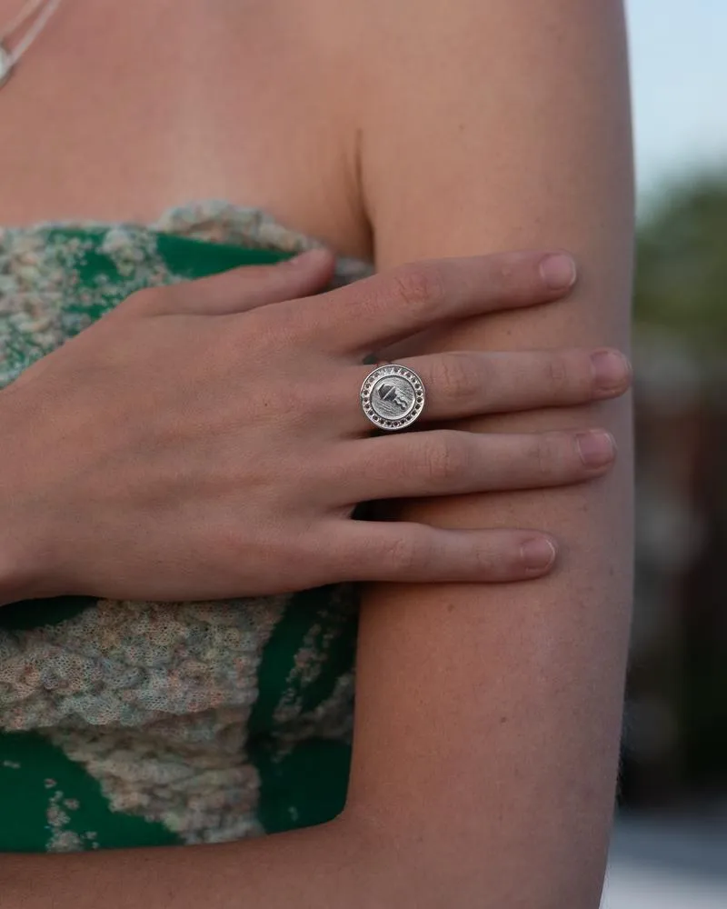 Zodiac Cancer Ring in Silver